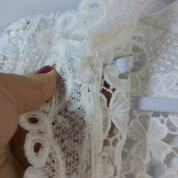 Asilio The Mind Fall Top White Lace Crop Topper Size 4 - Picture 8 of 11